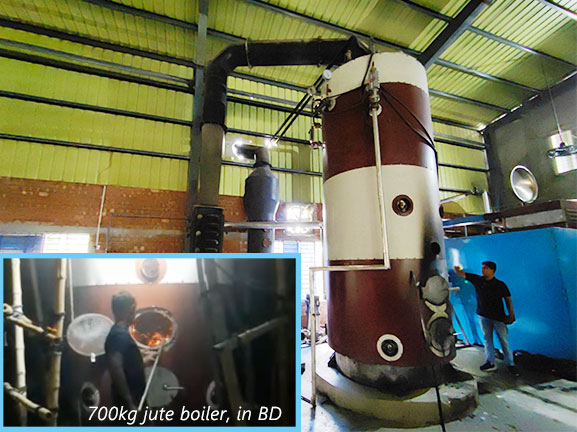 700kg jute waste boiler
