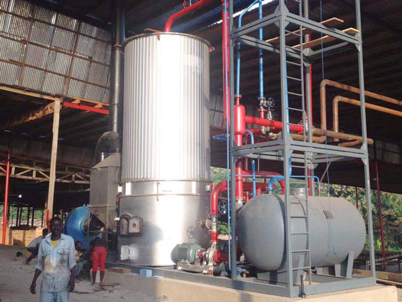 vertical thermic fluid heater