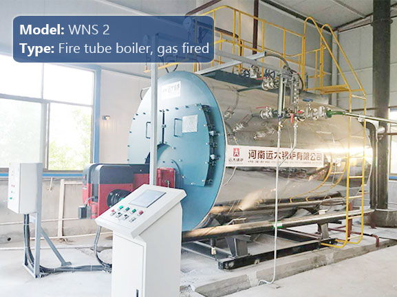 2 ton natural gas steam boiler for laundry