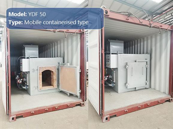 50kg mobiled containerised incinerator