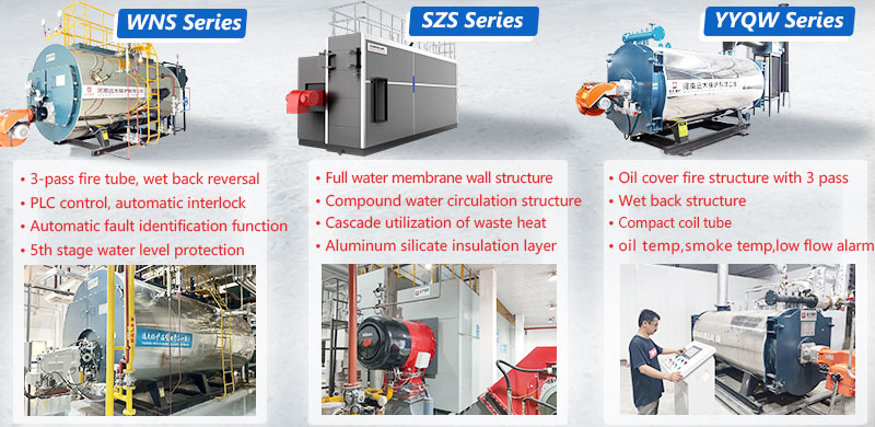 gas diesel steam boiler, gas diesel thermal fluid heater