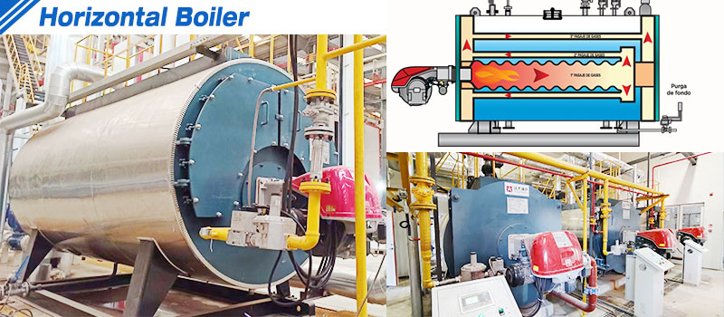 horizontal gas diesel boiler for hotel