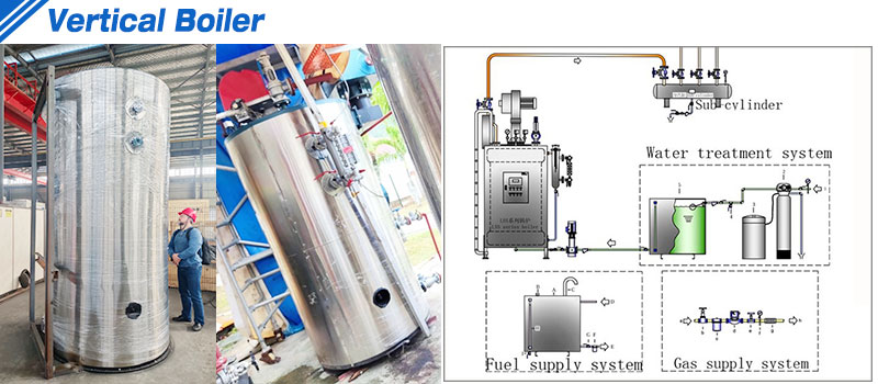 vertical hot water boiler for hotel