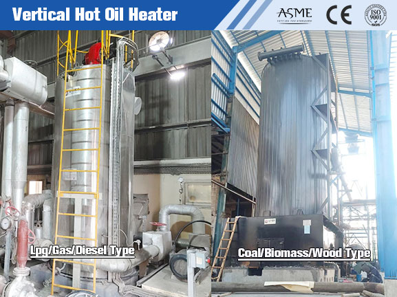 vertical hot oil heater