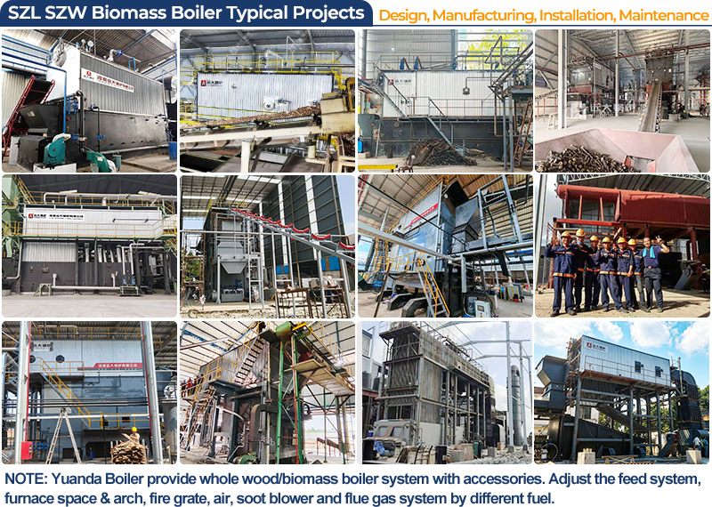 yuanda boiler adjust biomass steam boiler feeding furnace arch grate and flue gas treatment by different fuel