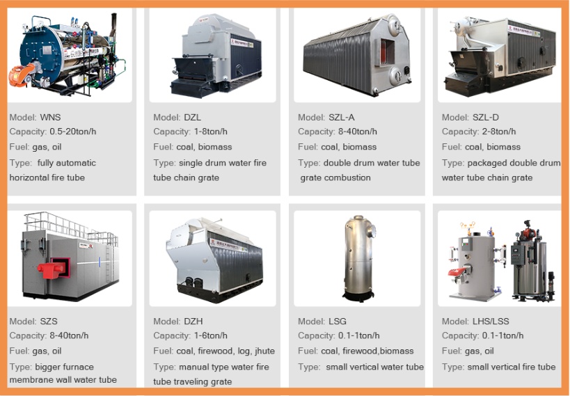 steam boiler list